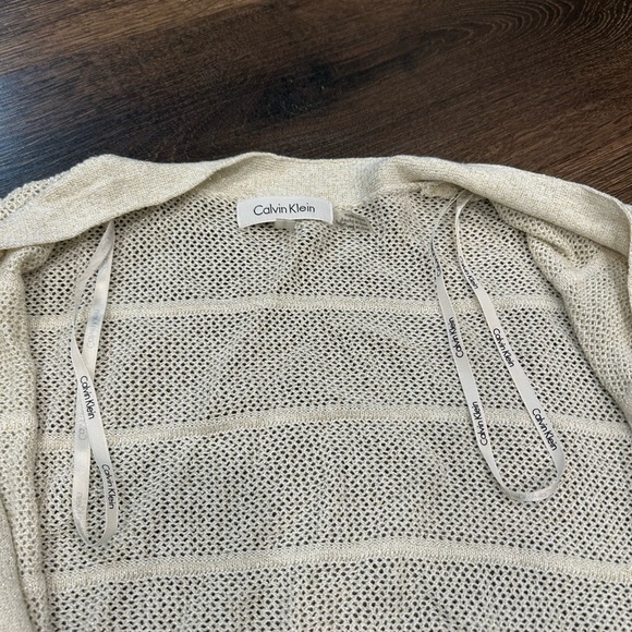 Calvin Klein Cream Knit Sparkly Cardigan - Picture 3 of 4
